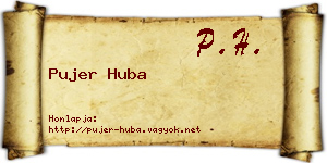 Pujer Huba névjegykártya